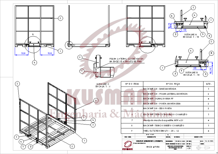Desenhos técnicos - rack